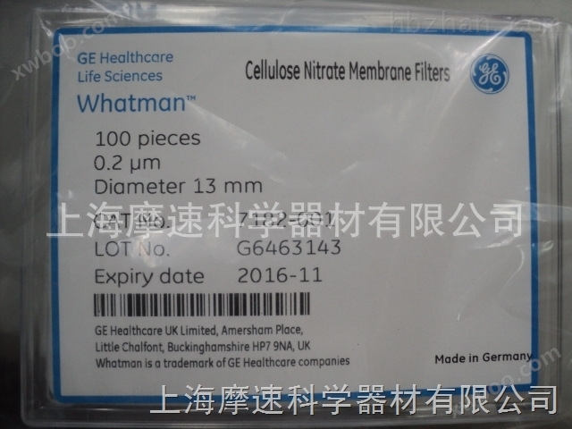 Whatman7182-001 硝酸纤维素膜 13MM 0.2UM